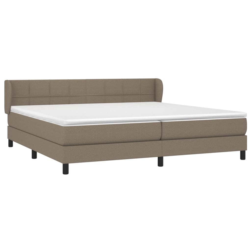 vidaXL Κρεβάτι Boxspring με Στρώμα Taupe 200x200 εκ. Υφασμάτινο
