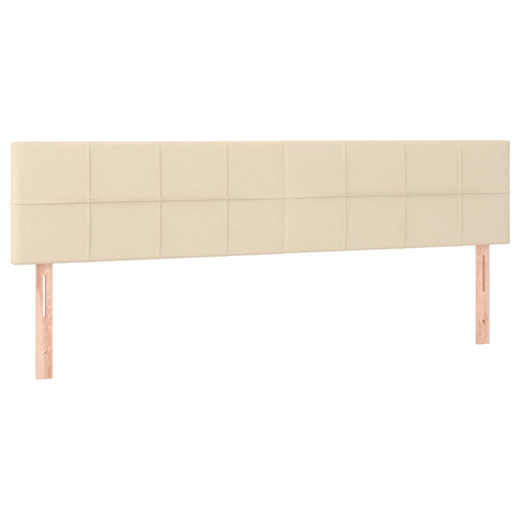 vidaXL Κρεβάτι Boxspring με Στρώμα Κρεμ 200x200 εκ. Υφασμάτινο