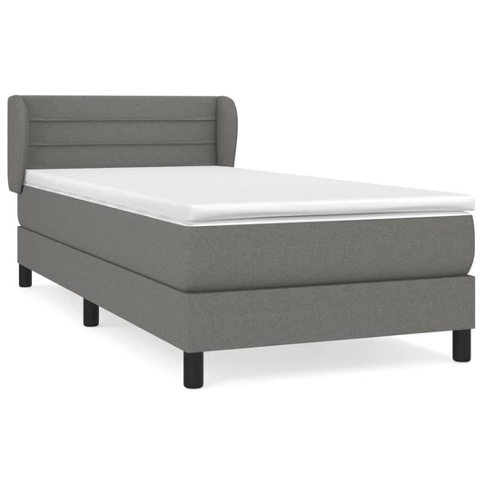 vidaXL Κρεβάτι Boxspring με Στρώμα Σκούρο Γκρι 80x200 εκ. Υφασμάτινο