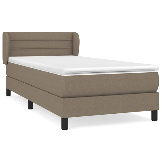vidaXL Κρεβάτι Boxspring με Στρώμα Taupe 90x190 εκ.Υφασμάτινο