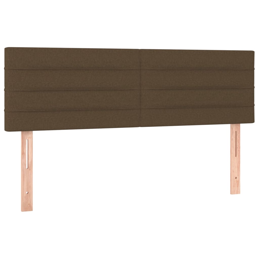 vidaXL Κρεβάτι Boxspring με Στρώμα Σκούρο Καφέ 140x190 εκ. Υφασμάτινο