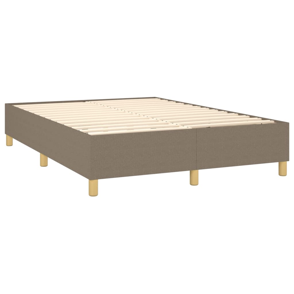 vidaXL Κρεβάτι Boxspring με Στρώμα Taupe 140x190 εκ. Υφασμάτινο