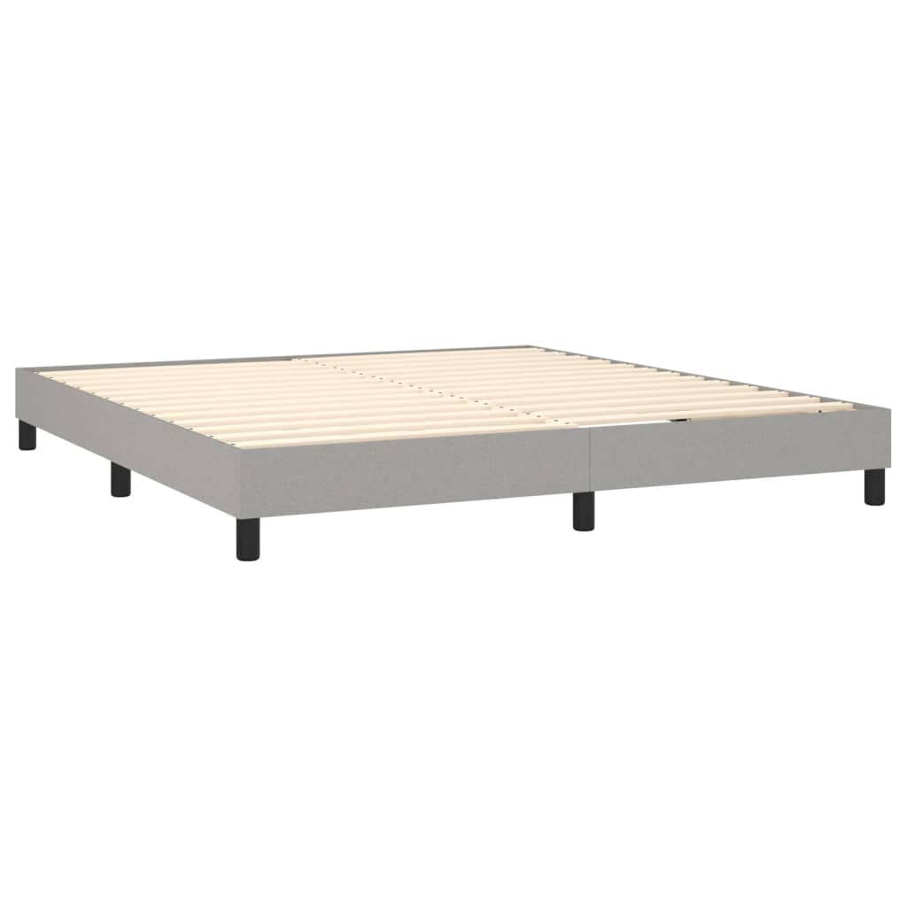 vidaXL Κρεβάτι Boxspring με Στρώμα Ανοιχτό Γκρι 180x200 εκ. Υφασμάτινο