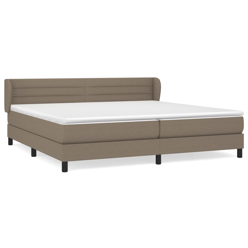 vidaXL Κρεβάτι Boxspring με Στρώμα Taupe 200x200 εκ. Υφασμάτινο