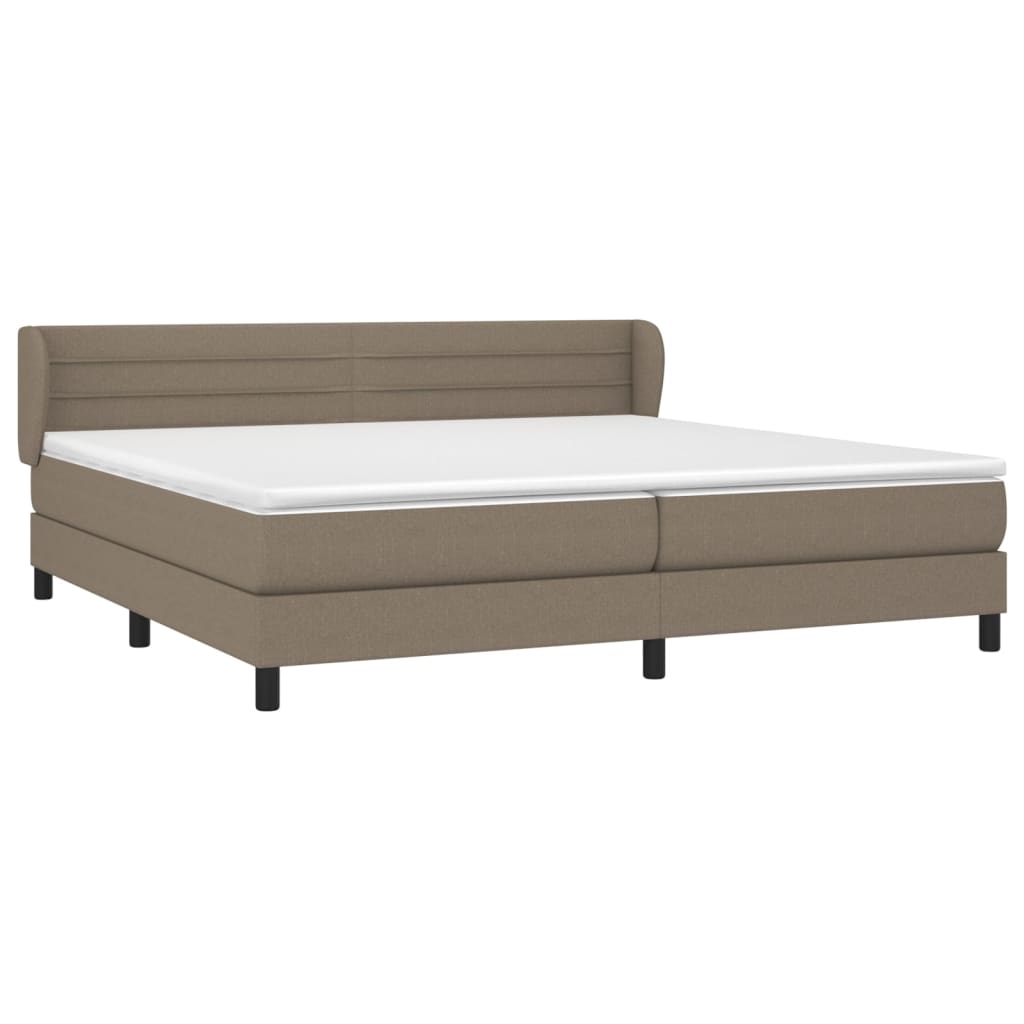 vidaXL Κρεβάτι Boxspring με Στρώμα Taupe 200x200 εκ. Υφασμάτινο