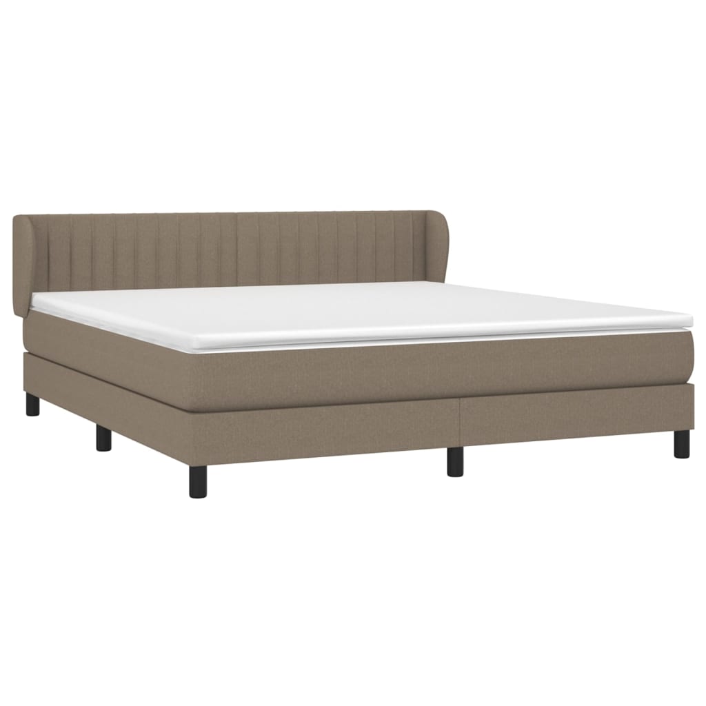 vidaXL Κρεβάτι Boxspring με Στρώμα Taupe 160x200 εκ. Υφασμάτινο