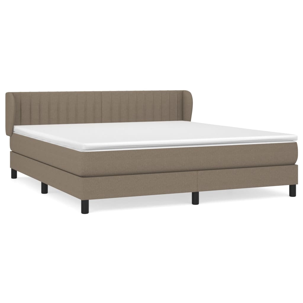 vidaXL Κρεβάτι Boxspring με Στρώμα Taupe 180x200 εκ. Υφασμάτινο