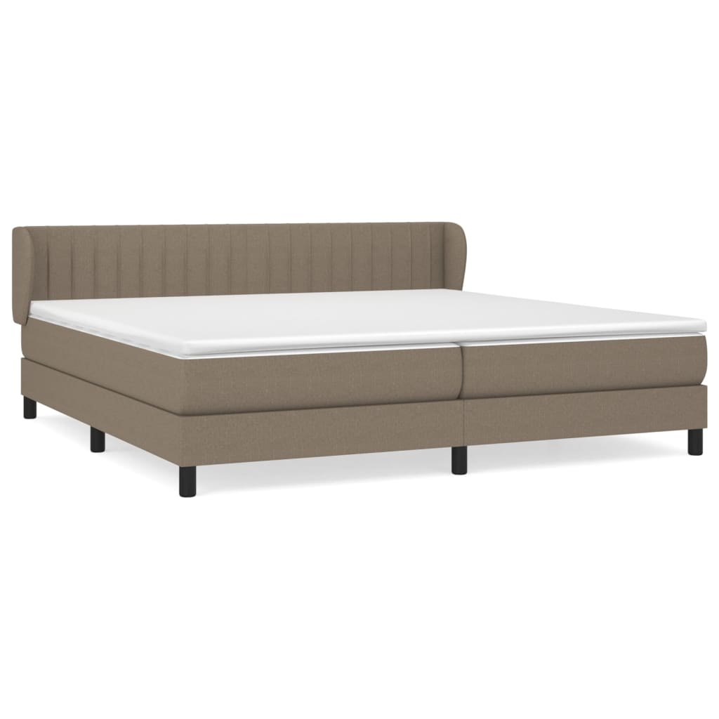 vidaXL Κρεβάτι Boxspring με Στρώμα Taupe 200x200 εκ. Υφασμάτινο