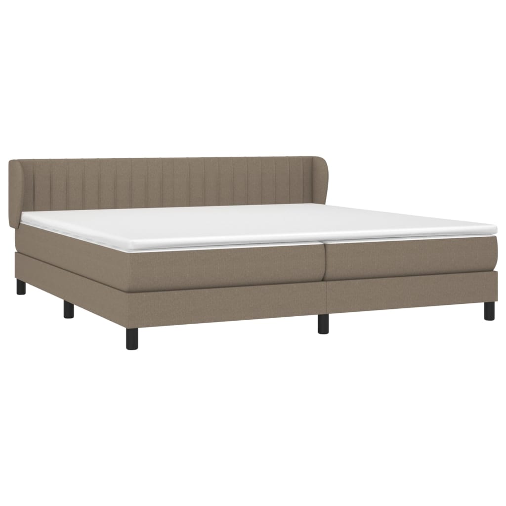 vidaXL Κρεβάτι Boxspring με Στρώμα Taupe 200x200 εκ. Υφασμάτινο