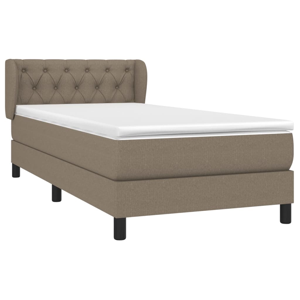 vidaXL Κρεβάτι Boxspring με Στρώμα Taupe 80x200 εκ. Υφασμάτινο