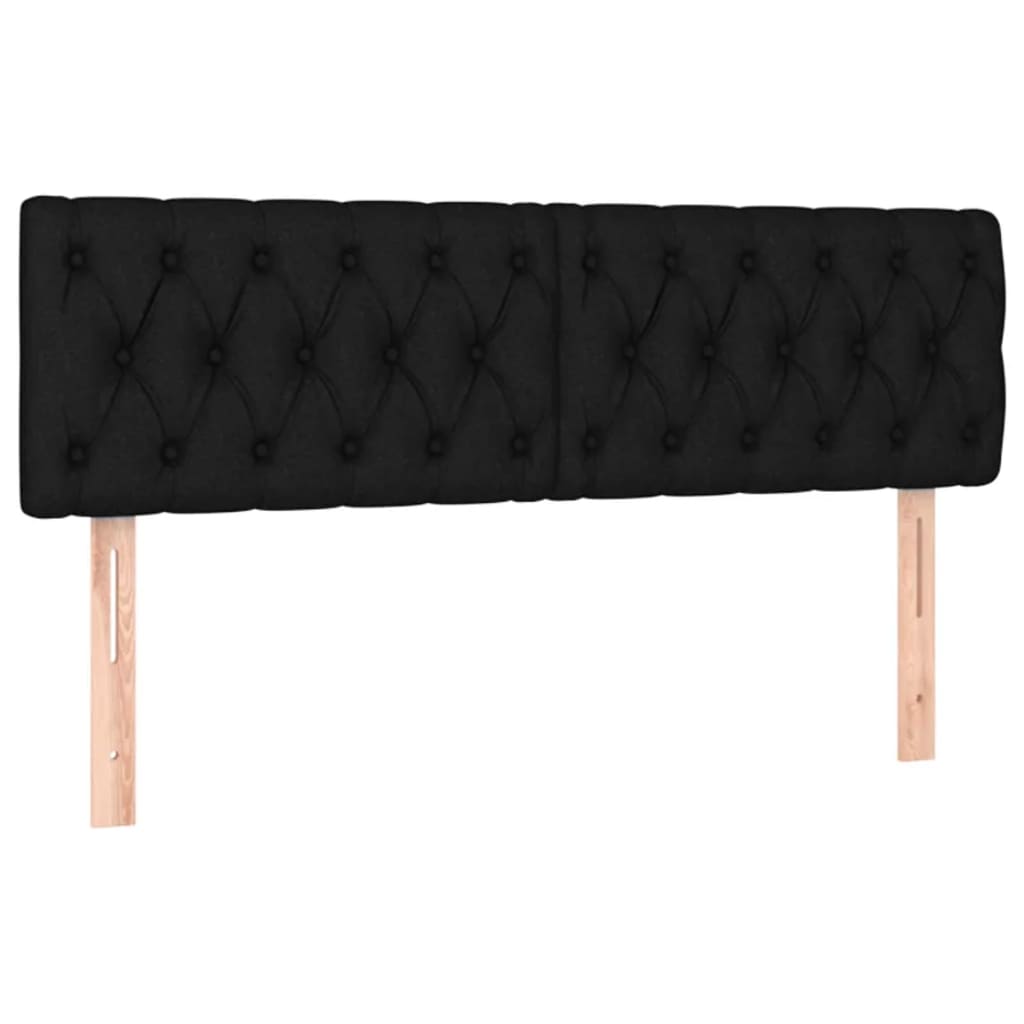 vidaXL Κρεβάτι Boxspring με Στρώμα Μαύρο 140x200 εκ. Υφασμάτινο
