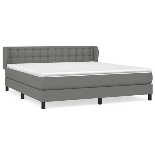 vidaXL Κρεβάτι Boxspring με Στρώμα Σκούρο Γκρι 160x200 εκ Υφασμάτινο