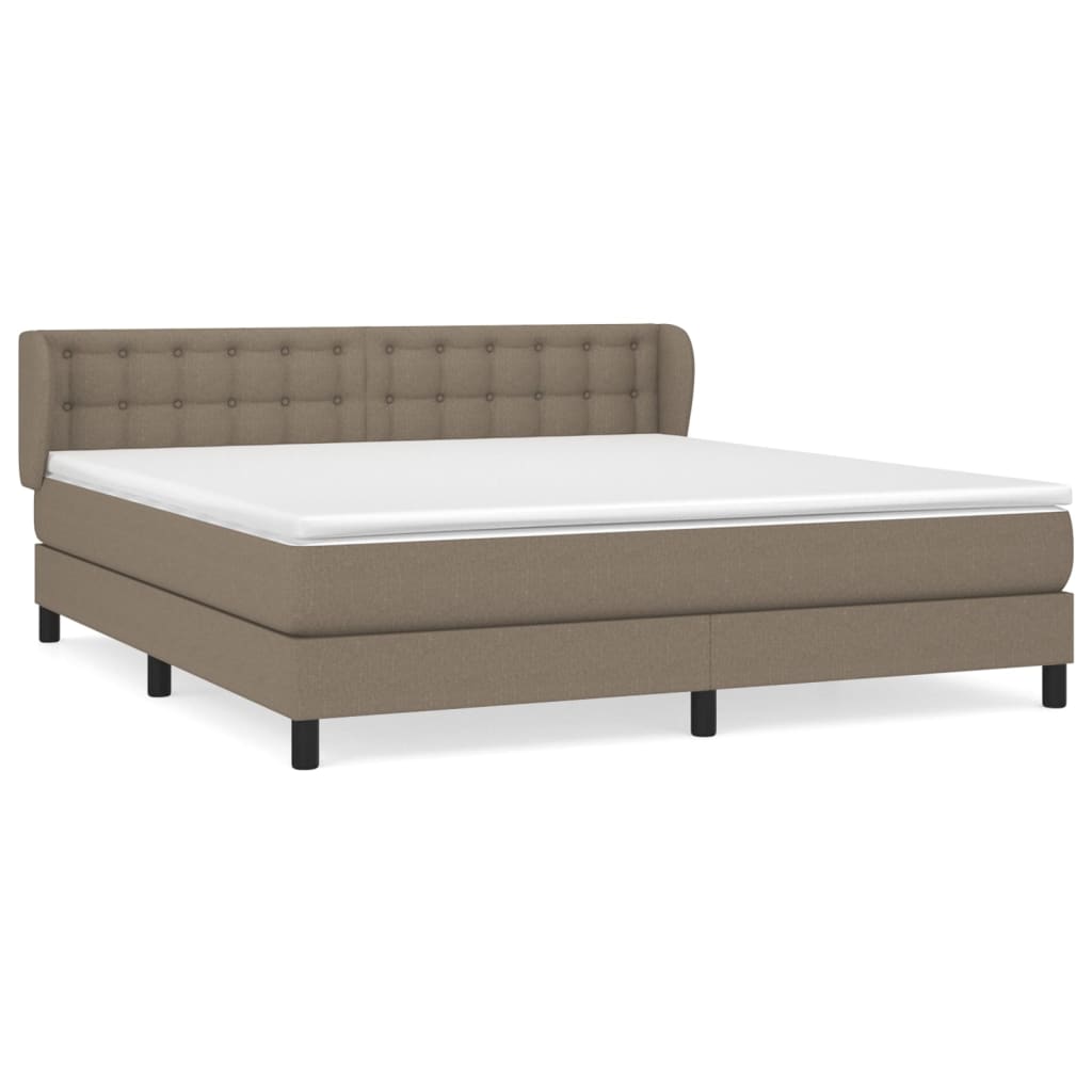 vidaXL Κρεβάτι Boxspring με Στρώμα Taupe 180x200 εκ. Υφασμάτινο