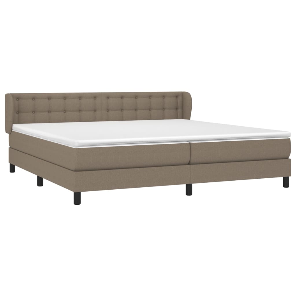 vidaXL Κρεβάτι Boxspring με Στρώμα Taupe 200x200 εκ. Υφασμάτινο
