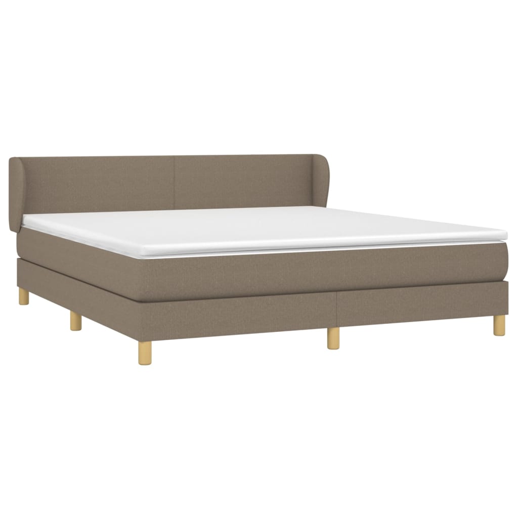 vidaXL Κρεβάτι Boxspring με Στρώμα Taupe 160x200 εκ. Υφασμάτινο