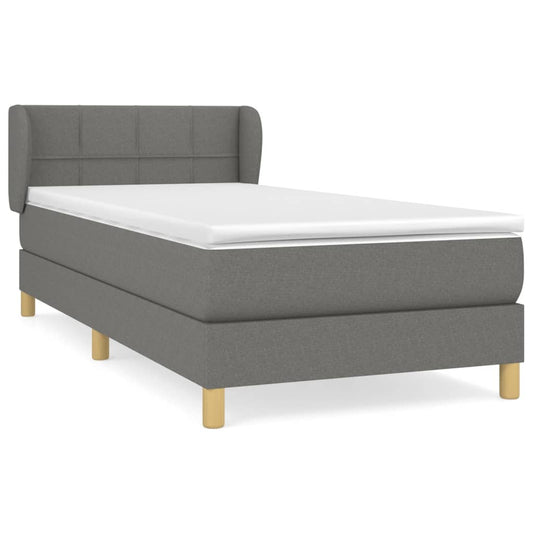 vidaXL Κρεβάτι Boxspring με Στρώμα Ανοιχτό Γκρι 80x200 εκ. Υφασμάτινο