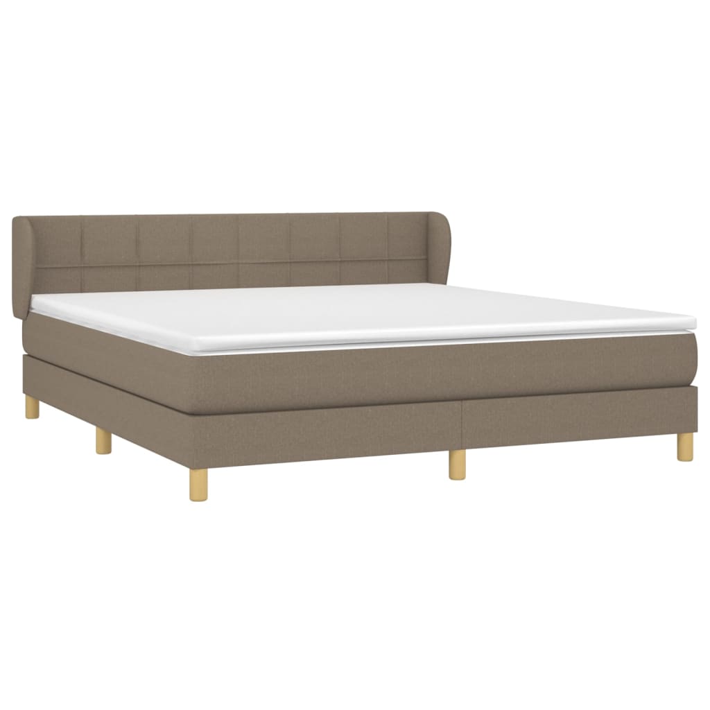 vidaXL Κρεβάτι Boxspring με Στρώμα Taupe 180x200 εκ. Υφασμάτινο