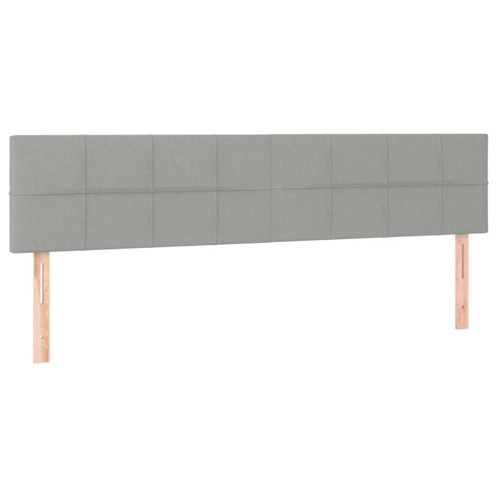 vidaXL Κρεβάτι Boxspring με Στρώμα Ανοιχτό Γκρι 200x200 εκ. Υφασμάτινο