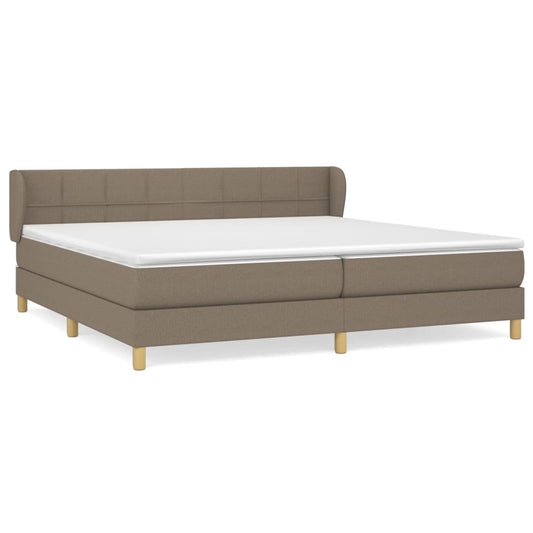vidaXL Κρεβάτι Boxspring με Στρώμα Taupe 200x200 εκ. Υφασμάτινο