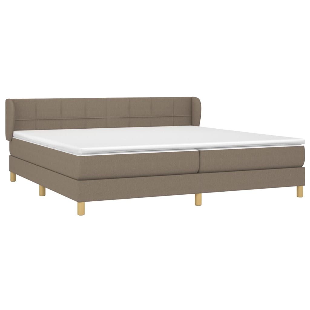 vidaXL Κρεβάτι Boxspring με Στρώμα Taupe 200x200 εκ. Υφασμάτινο