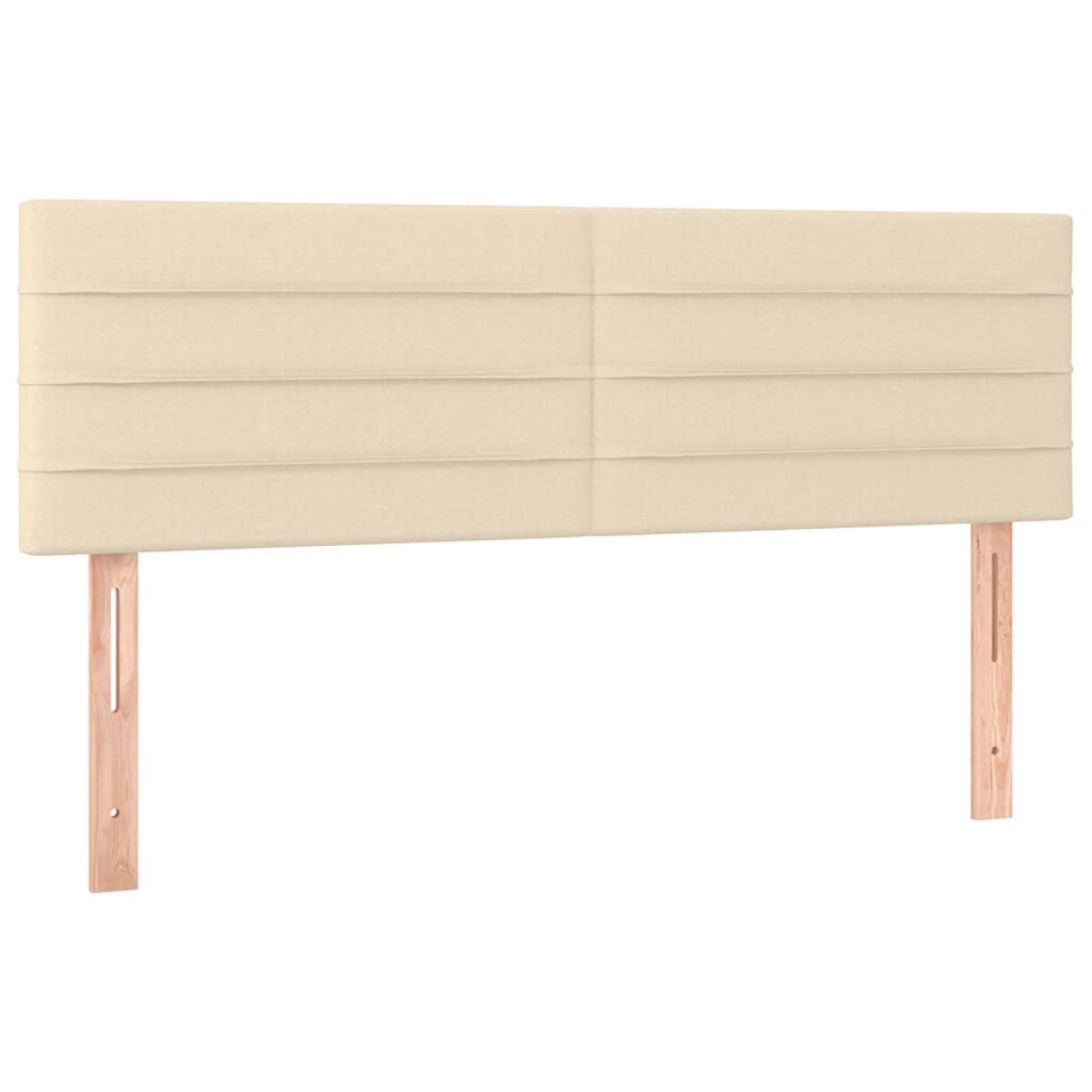 vidaXL Κρεβάτι Boxspring με Στρώμα Κρεμ 140x190 εκ. Υφασμάτινο