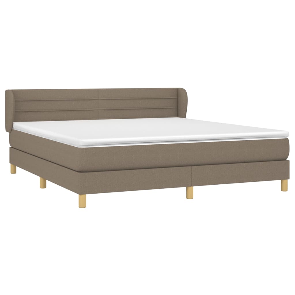 vidaXL Κρεβάτι Boxspring με Στρώμα Taupe 180x200 εκ. Υφασμάτινο