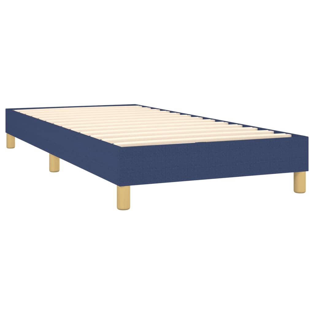 vidaXL Κρεβάτι Boxspring με Στρώμα Μπλε 90x190 εκ.Υφασμάτινο