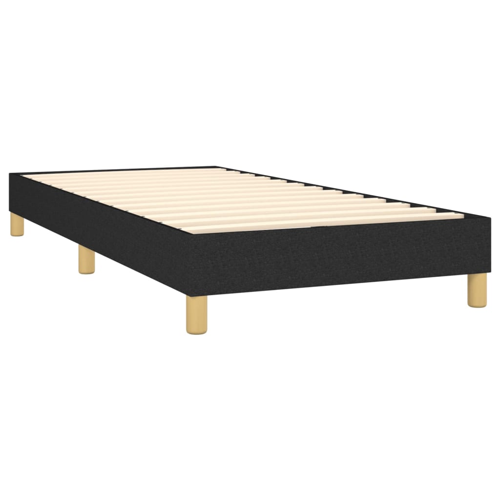 vidaXL Κρεβάτι Boxspring με Στρώμα Μαύρο 90x200 εκ. Υφασμάτινο