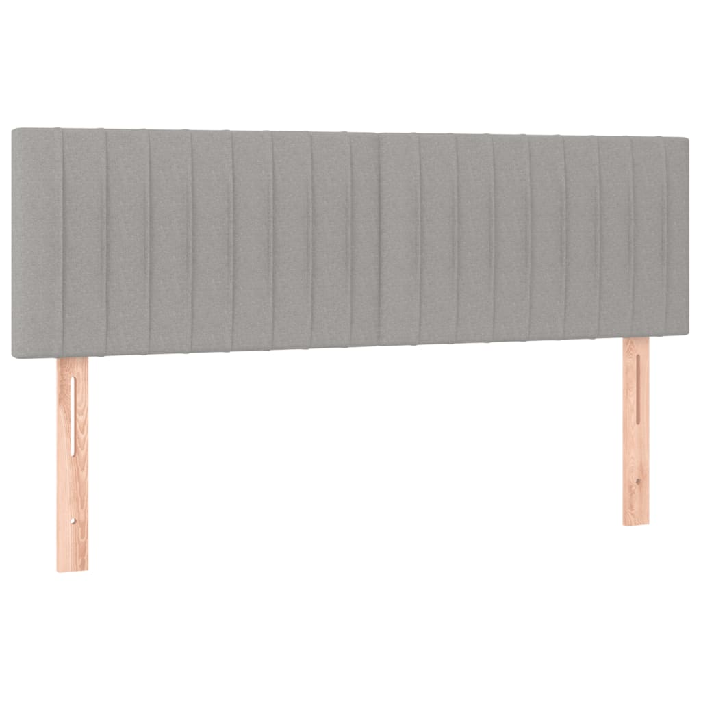 vidaXL Κρεβάτι Boxspring με Στρώμα Ανοιχτό Γκρι 140x190 εκ. Υφασμάτινο