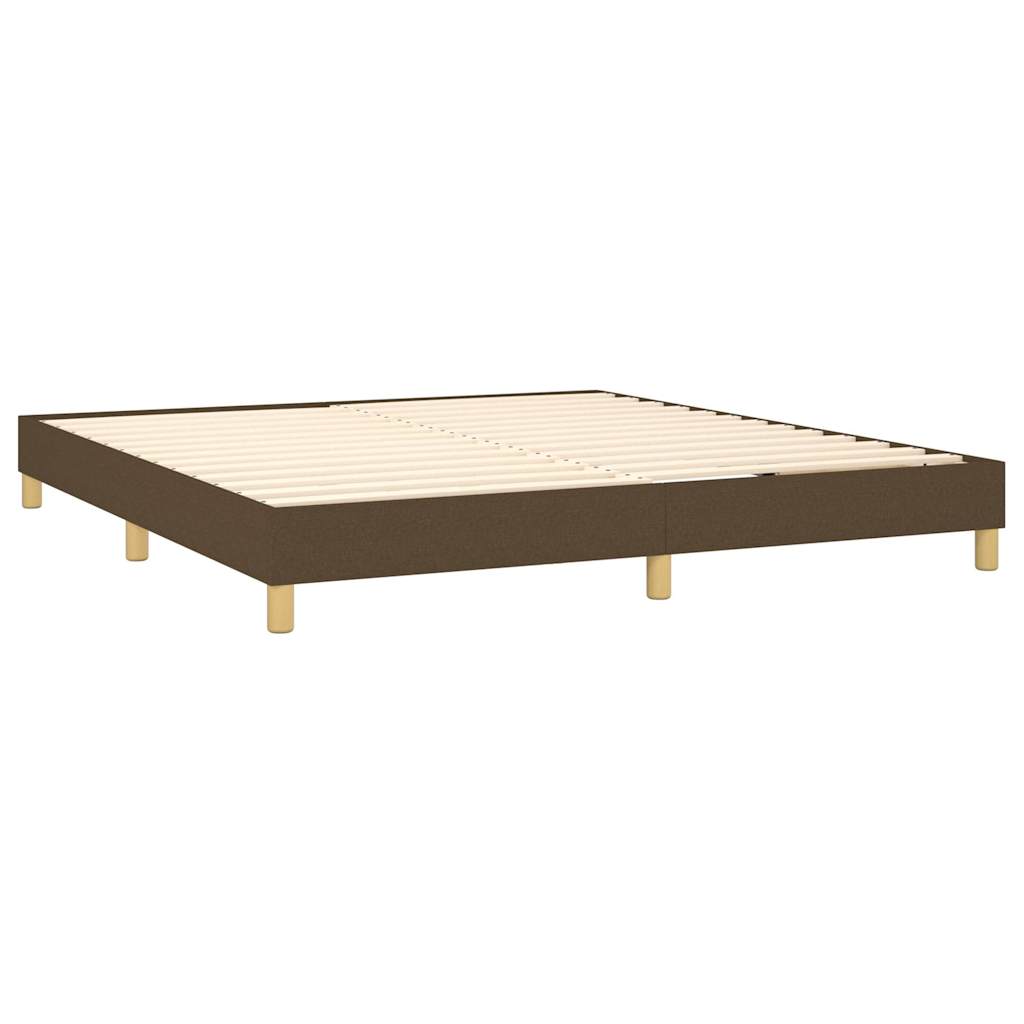 vidaXL Κρεβάτι Boxspring με Στρώμα Σκούρο Καφέ 160x200 εκ Υφασμάτινο