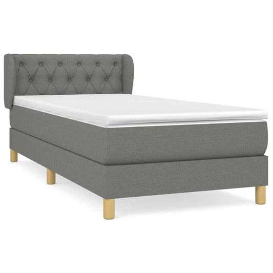 vidaXL Κρεβάτι Boxspring με Στρώμα Σκούρο Γκρι 80x200 εκ. Υφασμάτινο