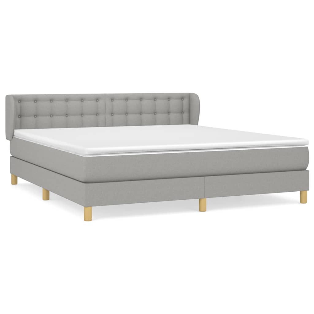 vidaXL Κρεβάτι Boxspring με Στρώμα Αν. Πράσινο 160x200εκ Υφασμάτινο