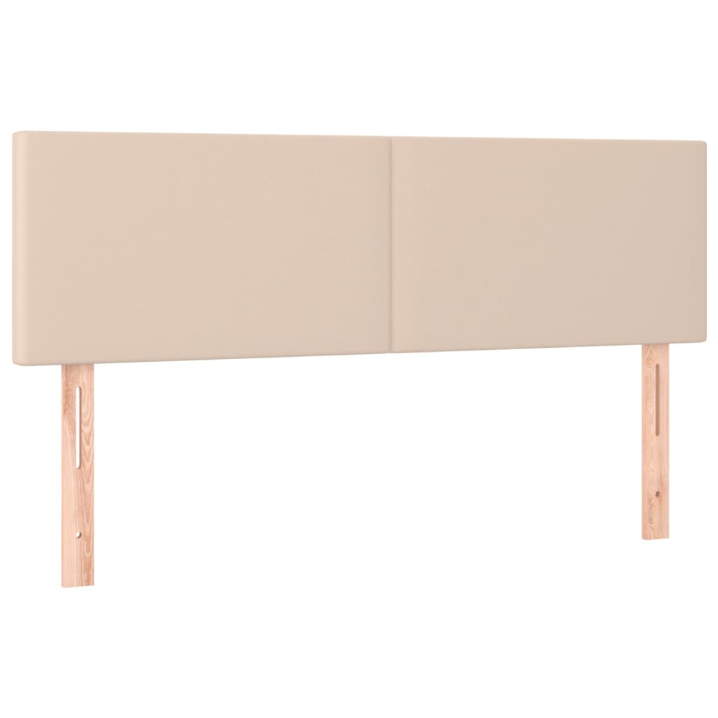 vidaXL Κρεβάτι Boxspring με Στρώμα Καπουτσίνο 140x190εκ.από Συνθ.Δέρμα