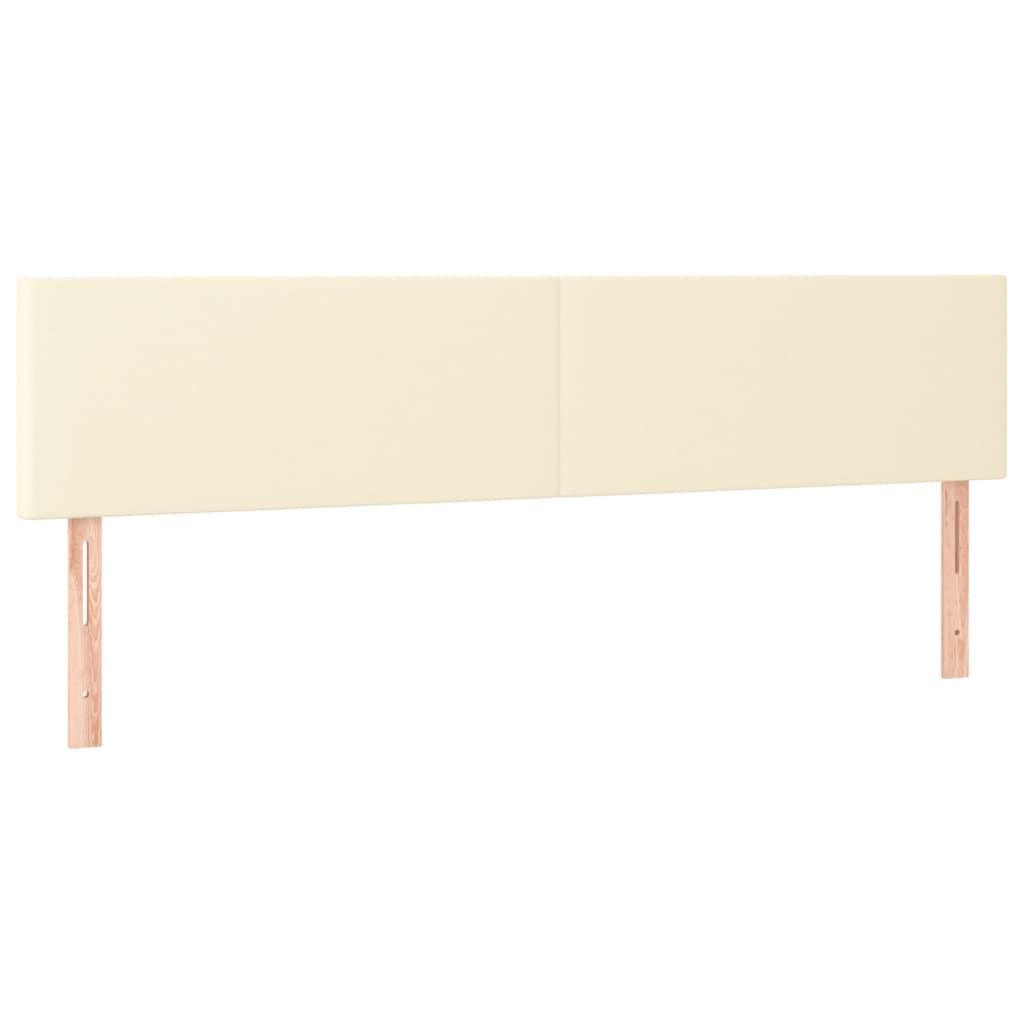 vidaXL Κρεβάτι Boxspring με Στρώμα Κρεμ 160x200εκ. από Συνθετικό Δέρμα