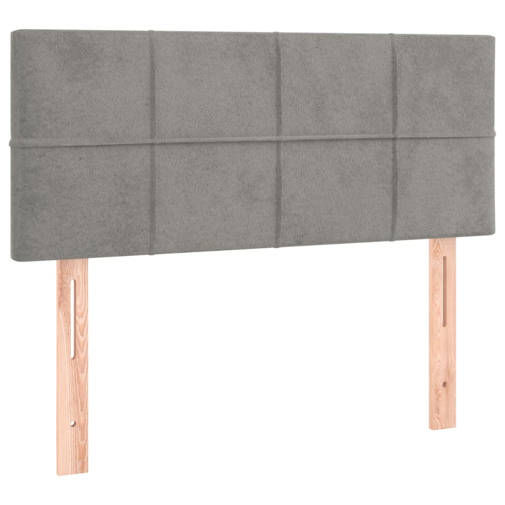 vidaXL Κρεβάτι Boxspring με Στρώμα Ανοιχτό Γκρι 100x200 εκ. Βελούδινο