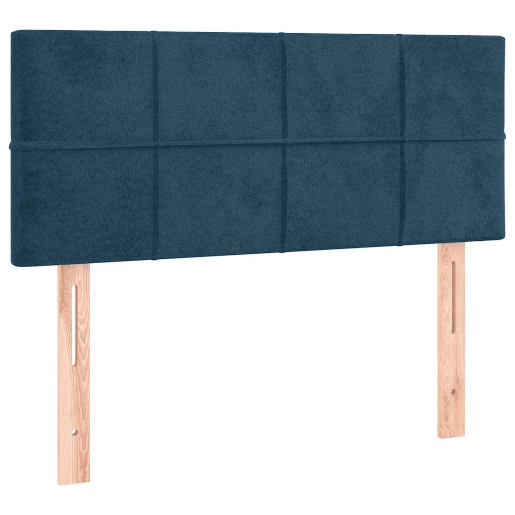 vidaXL Κρεβάτι Boxspring με Στρώμα Σκούρο Μπλε 100x200 εκ. Βελούδινο