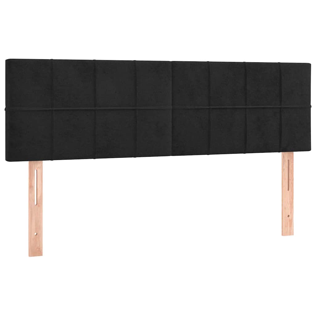 vidaXL Κρεβάτι Boxspring με Στρώμα Μαύρο 140x190 εκ. Βελούδινο