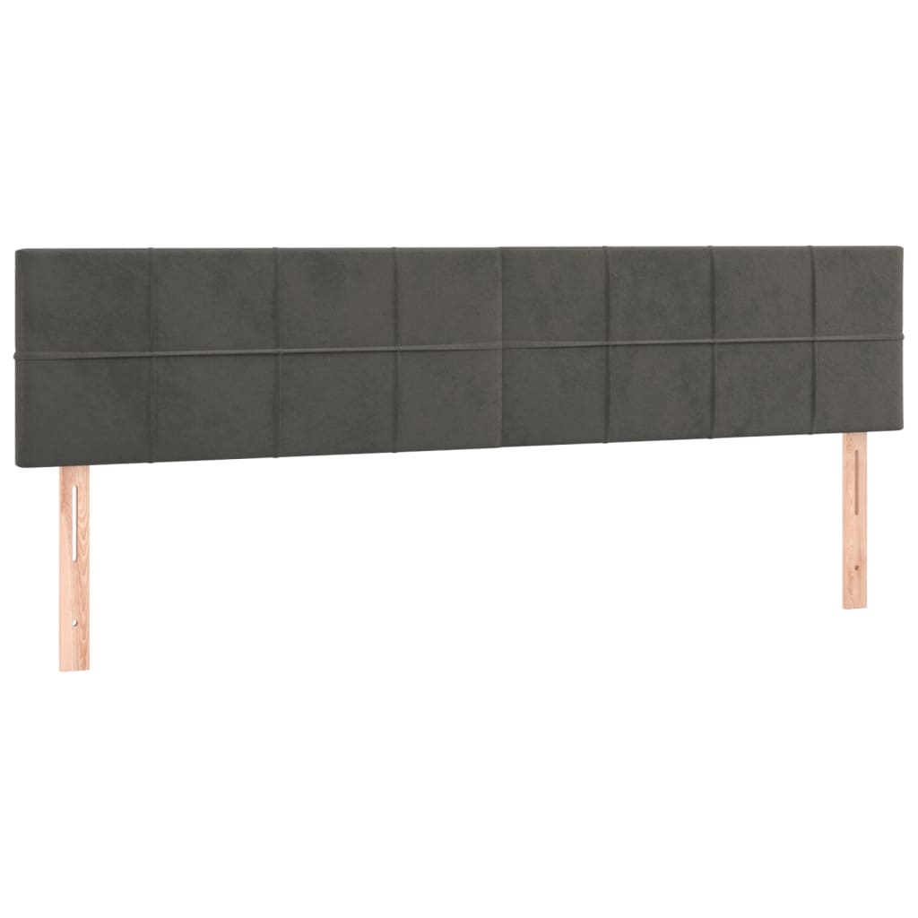 vidaXL Κρεβάτι Boxspring με Στρώμα Σκούρο Γκρι 160x200 εκ. Βελούδινο