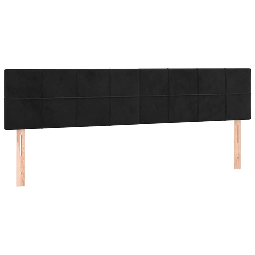 vidaXL Κρεβάτι Boxspring με Στρώμα Μαύρο 160x200 εκ. Βελούδινο