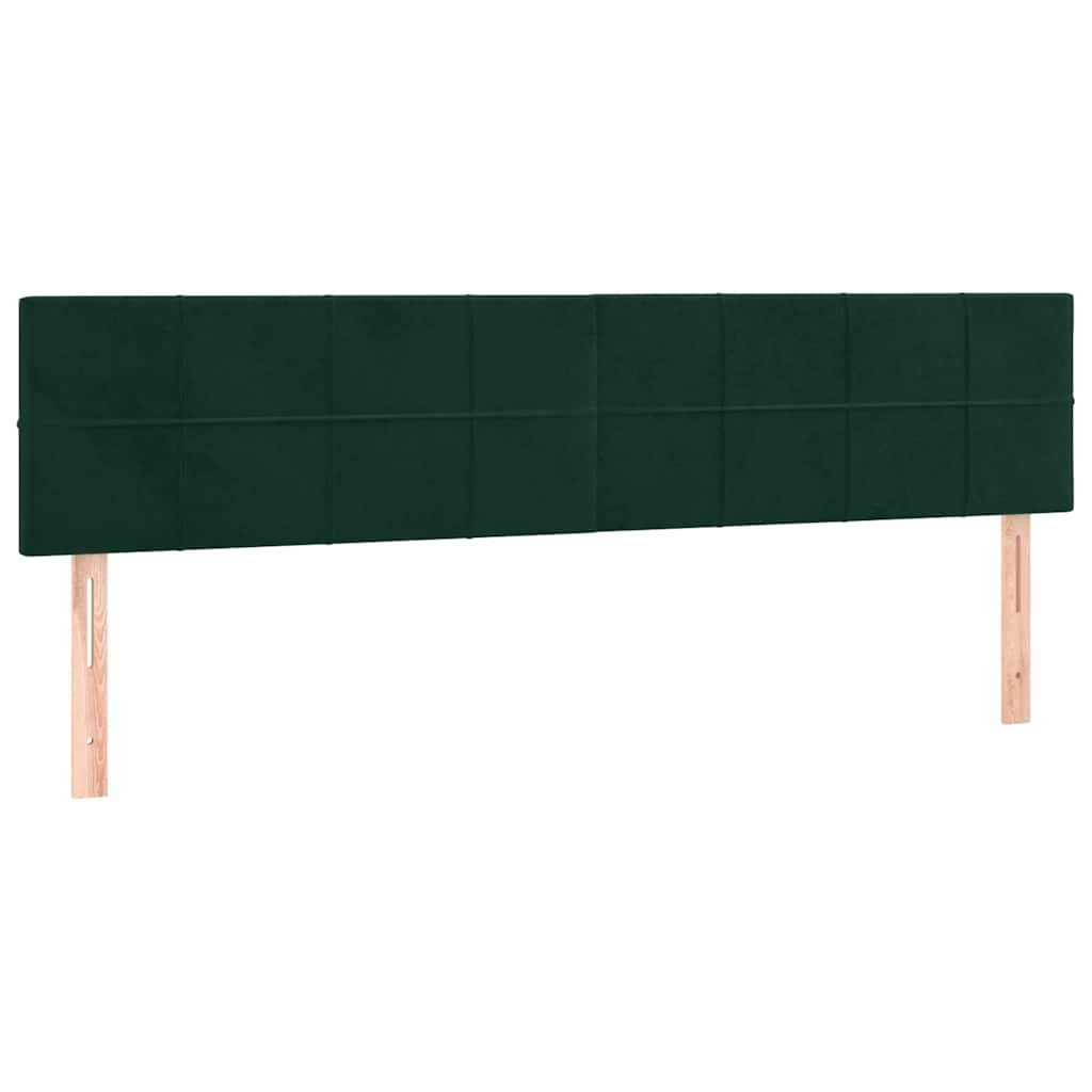 vidaXL Κρεβάτι Boxspring με Στρώμα Σκούρο Πράσινο 200x200εκ. Βελούδινο