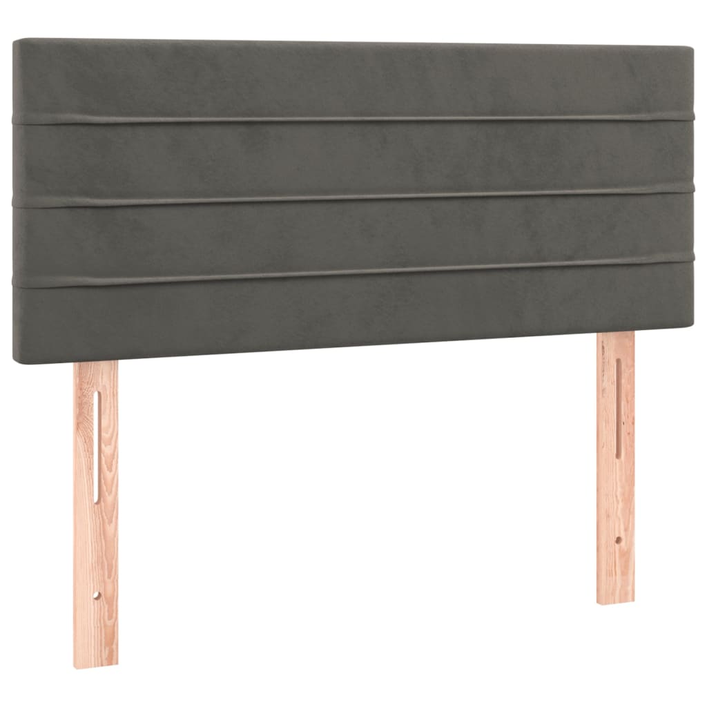 vidaXL Κρεβάτι Boxspring με Στρώμα Σκούρο Γκρι 90x190 εκ. Βελούδινο