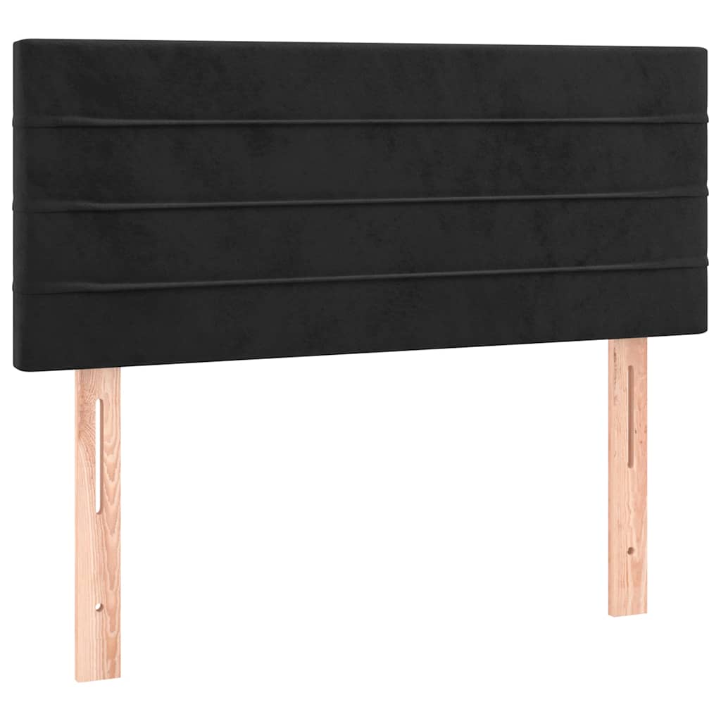 vidaXL Κρεβάτι Boxspring με Στρώμα Μαύρο 90x190 εκ. Βελούδινο
