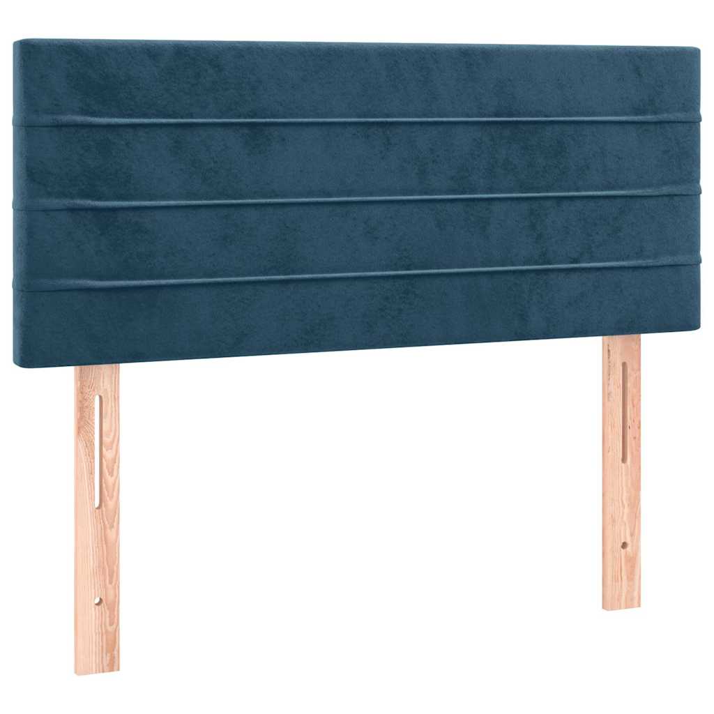 vidaXL Κρεβάτι Boxspring με Στρώμα Σκούρο Μπλε 100x200 εκ. Βελούδινο