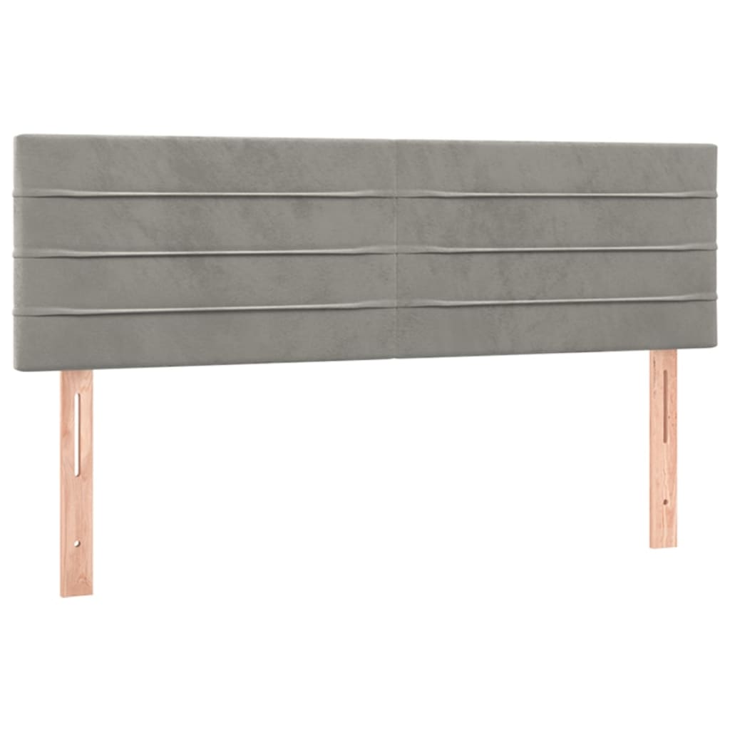 vidaXL Κρεβάτι Boxspring με Στρώμα Ανοιχτό Γκρι 140x190 εκ. Βελούδινο