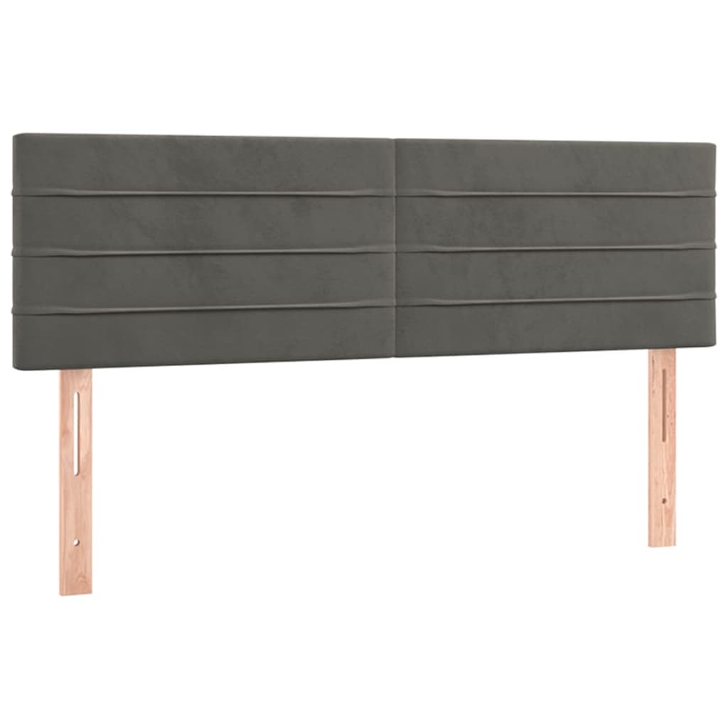 vidaXL Κρεβάτι Boxspring με Στρώμα Σκούρο Γκρι 140x190 εκ. Βελούδινο