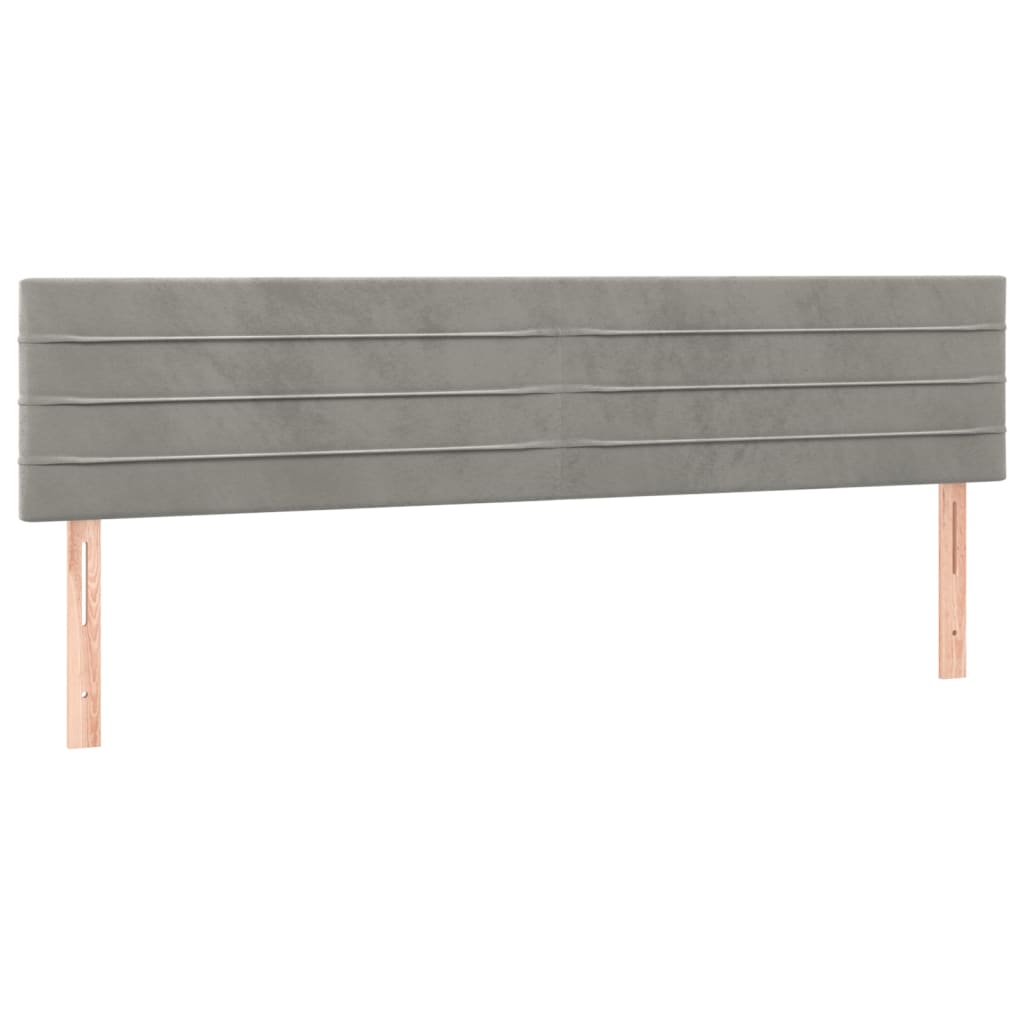vidaXL Κρεβάτι Boxspring με Στρώμα Ανοιχτό Γκρι 160x200 εκ. Βελούδινο