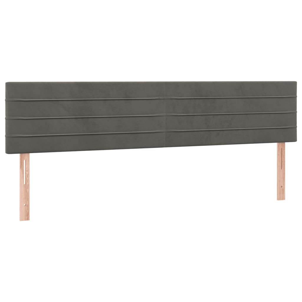 vidaXL Κρεβάτι Boxspring με Στρώμα Σκούρο Γκρι 180x200 εκ. Βελούδινο