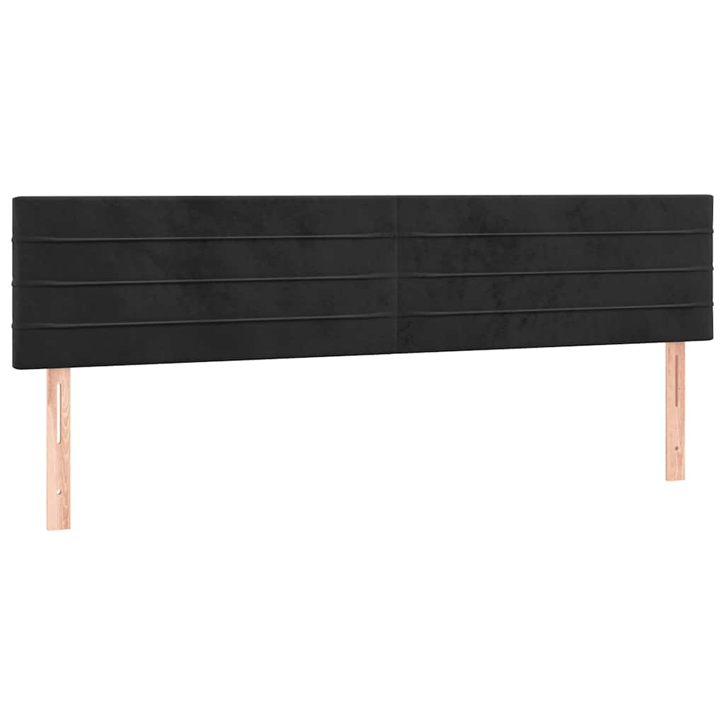 vidaXL Κρεβάτι Boxspring με Στρώμα Μαύρο 200x200 εκ. Βελούδινο