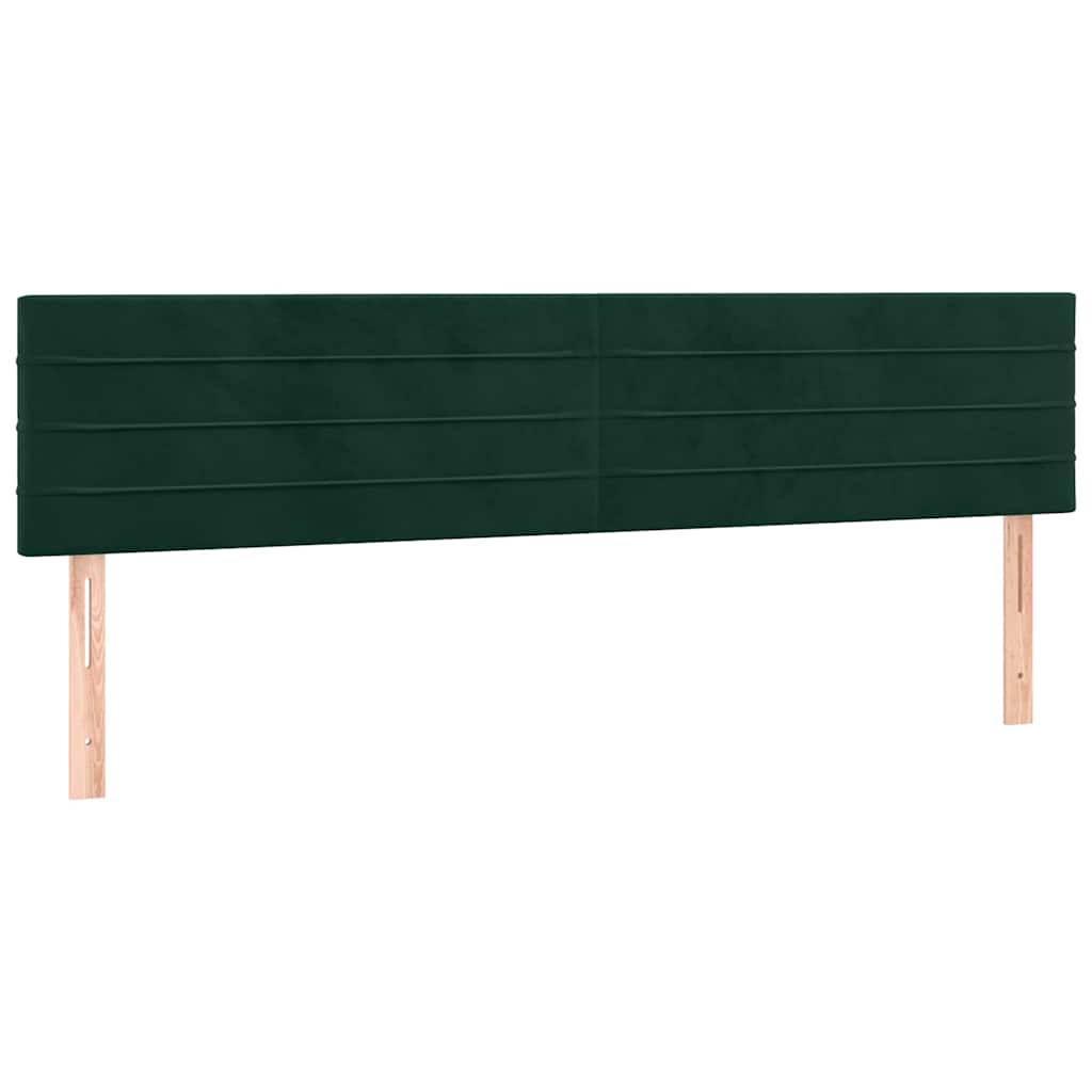 vidaXL Κρεβάτι Boxspring με Στρώμα Σκούρο Πράσινο 200x200εκ. Βελούδινο