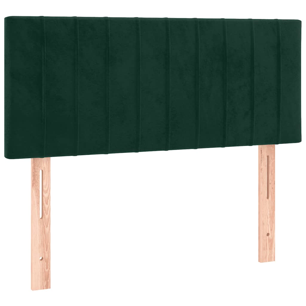 vidaXL Κρεβάτι Boxspring με Στρώμα Σκούρο Πράσινο 80x200 εκ. Βελούδινο
